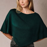 Slouchy Neckline Poncho Knit Top, Rust