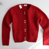 Patch Pocket Cardigan, Ruby Red