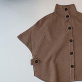 Mock Neck Button Down Knit Poncho