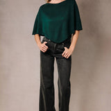 Slouchy Neckline Poncho Knit Top, Rust