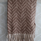 The Mocha Chevron Fringe Scarf