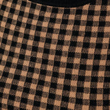 Gingham Sweater Soft Knit Crew Neck