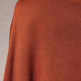Slouchy Neckline Poncho Knit Top, Orange