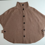 Mock Neck Button Down Knit Poncho