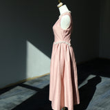 Pearl-Embellished Jacquard Midi Dress, Mauve