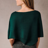 Slouchy Neckline Poncho Knit Top, Rust