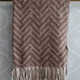 The Mocha Chevron Fringe Scarf