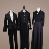 Chambray Palazzo Pants, Black