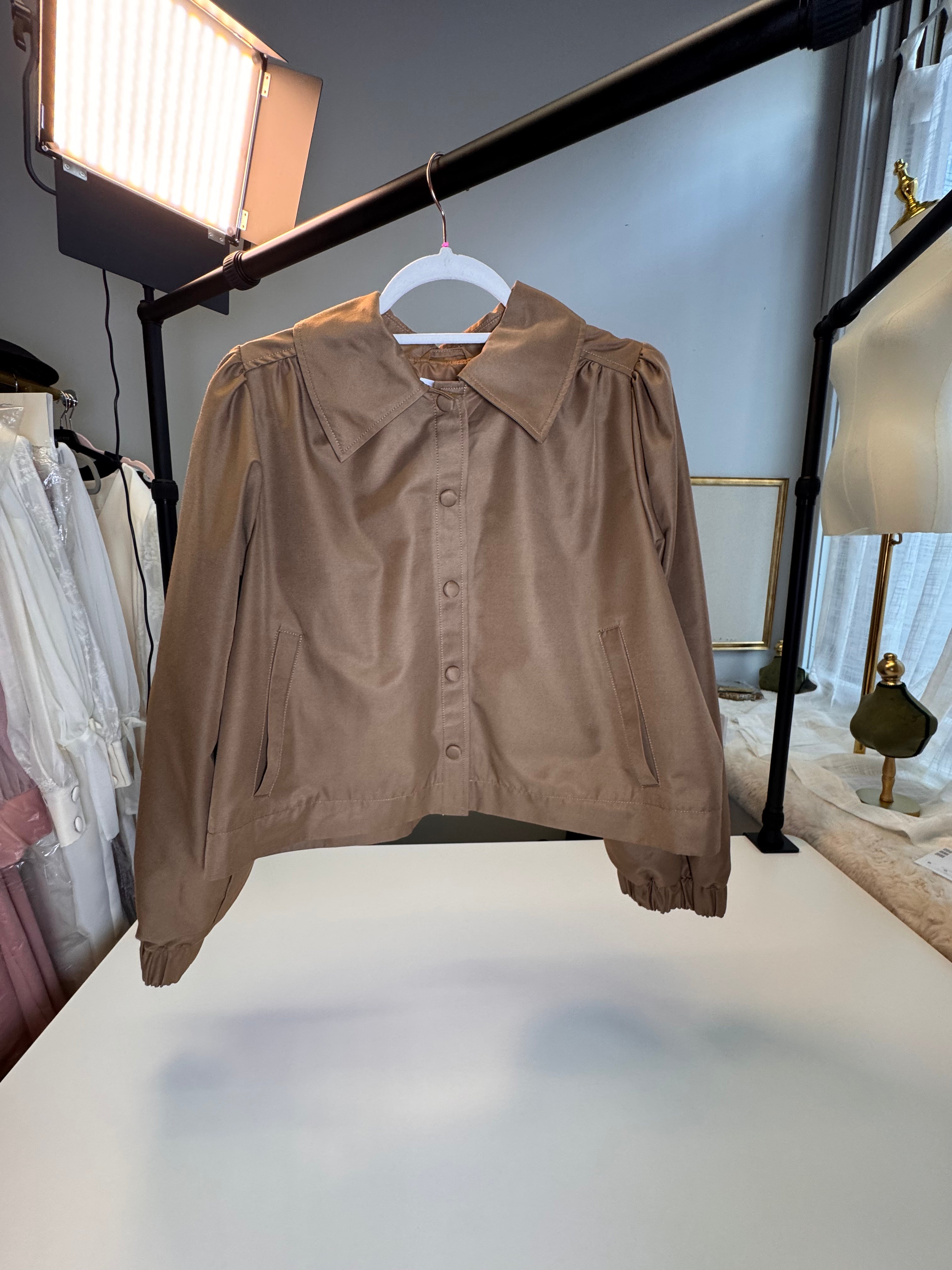 Dramatic Collar Blouson Jacket