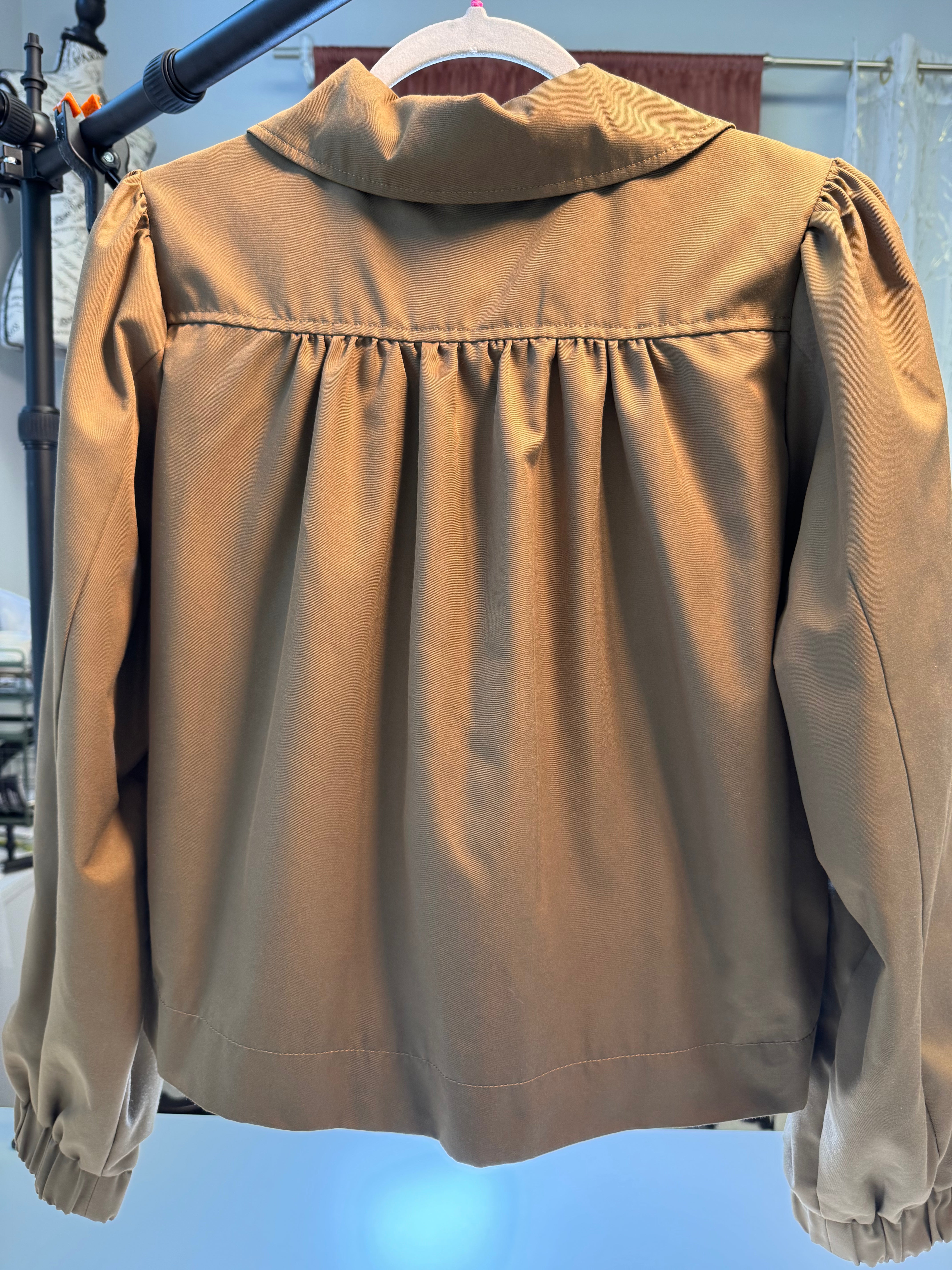 Dramatic Collar Blouson Jacket