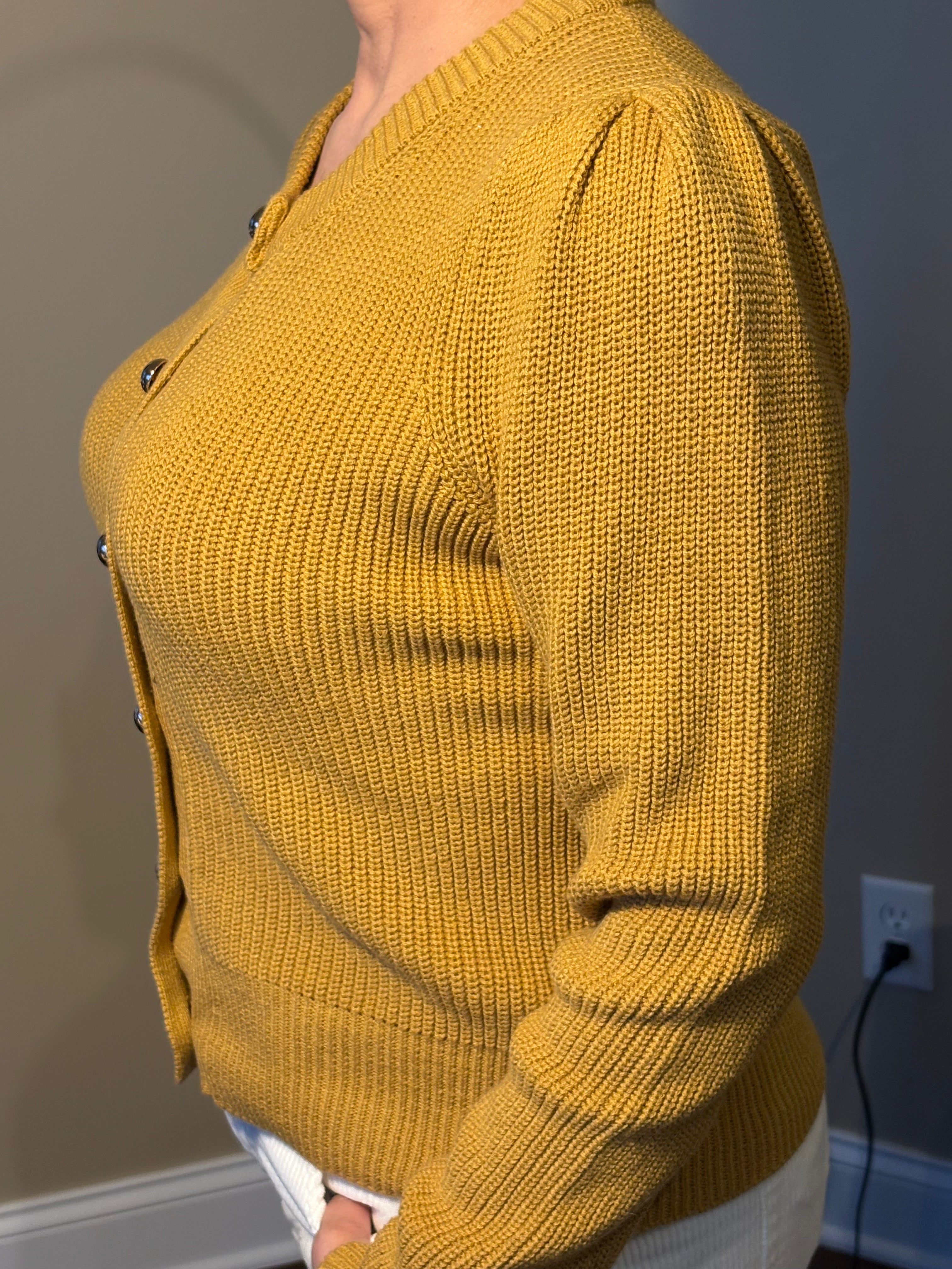 Puff Shoulder Cardigan