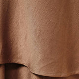 High Waist Double Layer Pull-On Bias Midi Skirt, Mocha