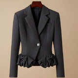 Elegant Peplum Waist Blazer