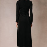 Boat Neck Maxi Dress, Black