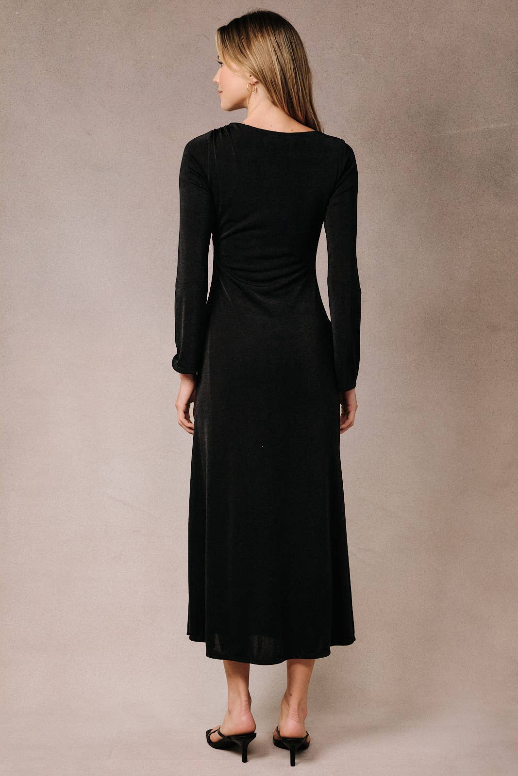 Boat Neck Maxi Dress, Black