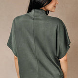 Audrey Sage Green Mock Neck Top