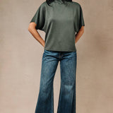 Audrey Sage Green Mock Neck Top